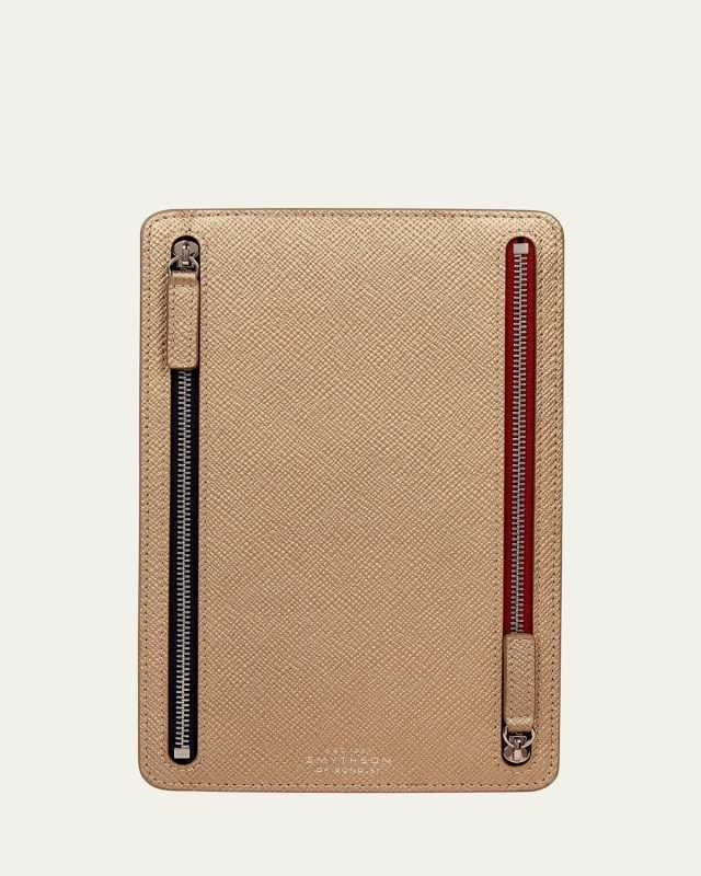 Metallic Leather Multi-Zip Case